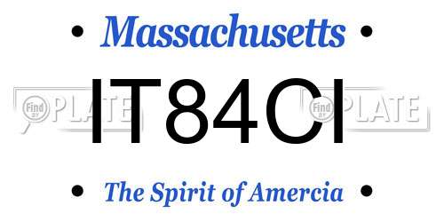 IT84CI Massachusetts License Plate