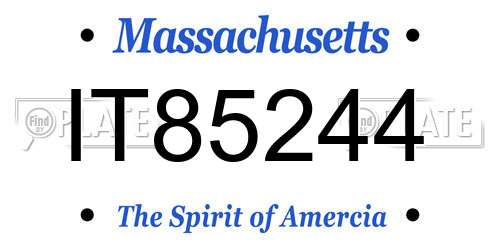 IT85244 Massachusetts License Plate