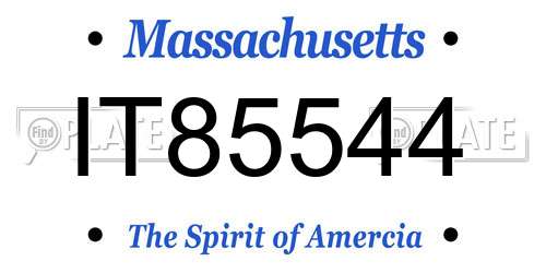 IT85544 Massachusetts License Plate