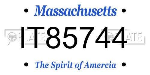 IT85744 Massachusetts License Plate