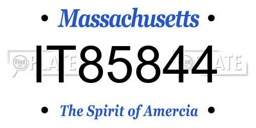 IT85844 Massachusetts License Plate