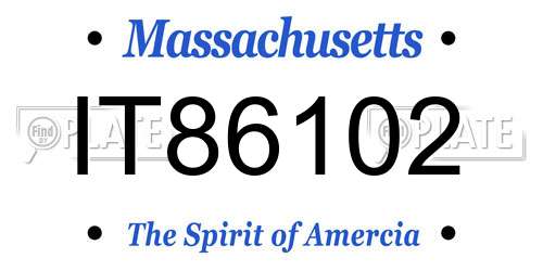 IT86102 Massachusetts License Plate