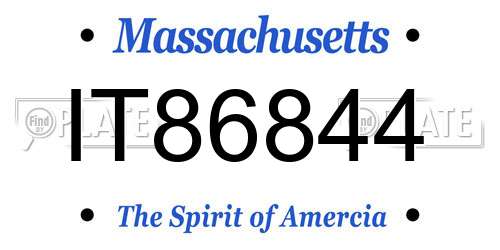 IT86844 Massachusetts License Plate
