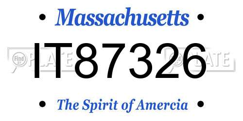 IT87326 Massachusetts License Plate