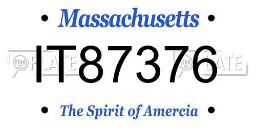 IT87376 Massachusetts License Plate