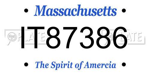 IT87386 Massachusetts License Plate