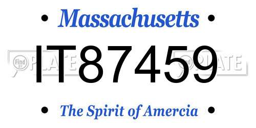 IT87459 Massachusetts License Plate