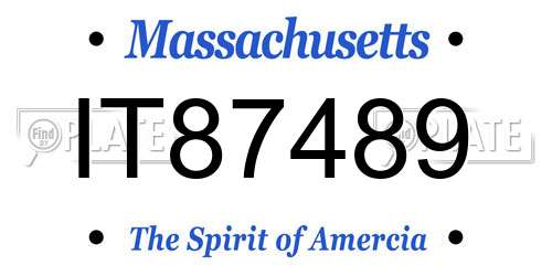 IT87489 Massachusetts License Plate