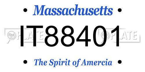 IT88401 Massachusetts License Plate