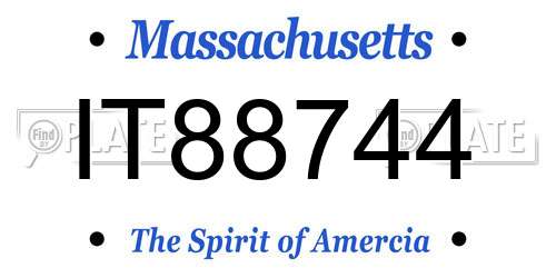 IT88744 Massachusetts License Plate