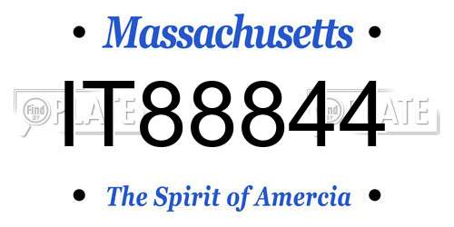IT88844 Massachusetts License Plate