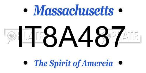 IT8A487 Massachusetts License Plate