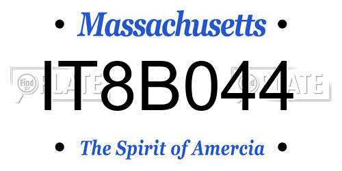 IT8B044 Massachusetts License Plate
