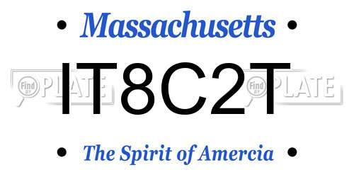 IT8C2T Massachusetts License Plate