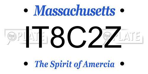 IT8C2Z Massachusetts License Plate
