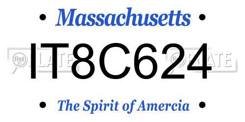IT8C624 Massachusetts License Plate