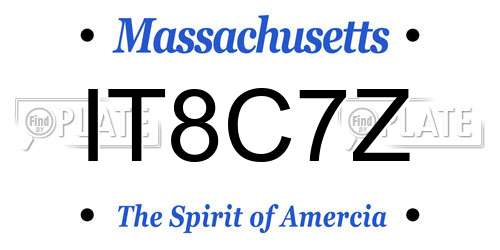 IT8C7Z Massachusetts License Plate