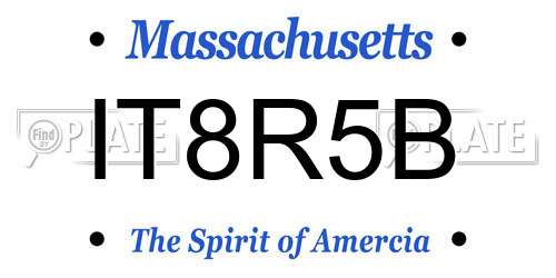 IT8R5B Massachusetts License Plate