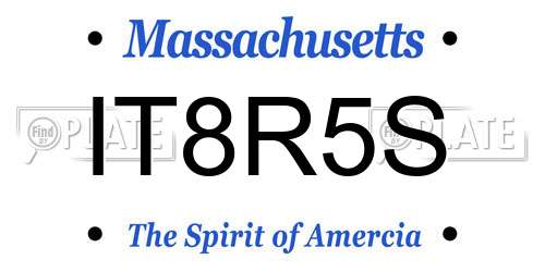 IT8R5S Massachusetts License Plate