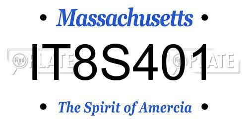 IT8S401 Massachusetts License Plate
