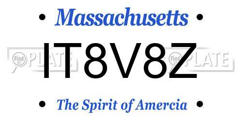 IT8V8Z Massachusetts License Plate