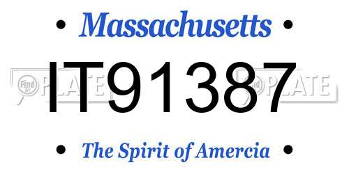 IT91387 Massachusetts License Plate