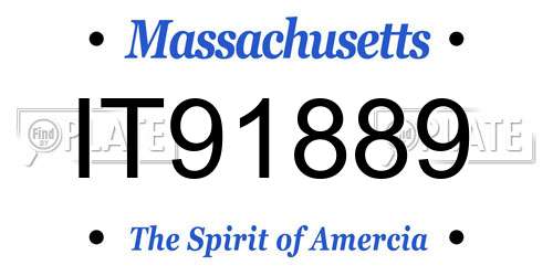 IT91889 Massachusetts License Plate