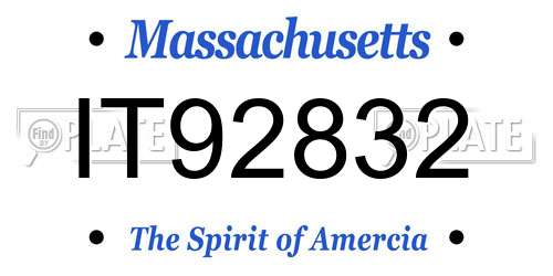 IT92832 Massachusetts License Plate