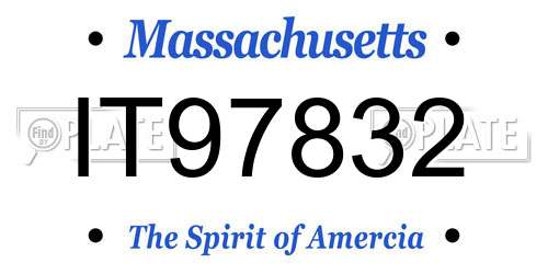 IT97832 Massachusetts License Plate