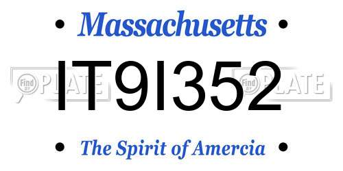 IT9I352 Massachusetts License Plate