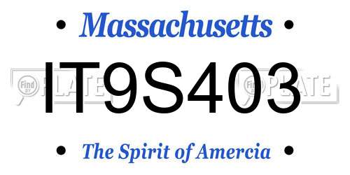 IT9S403 Massachusetts License Plate