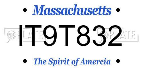 IT9T832 Massachusetts License Plate