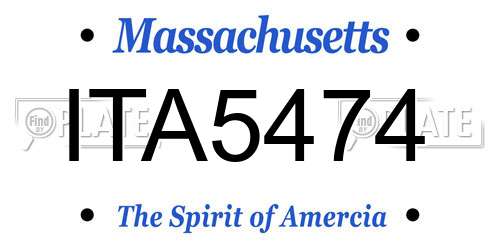 ITA5474 Massachusetts License Plate