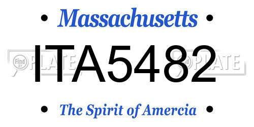ITA5482 Massachusetts License Plate