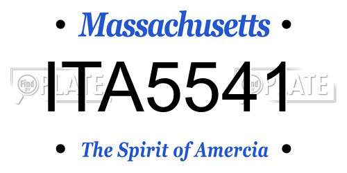 ITA5541 Massachusetts License Plate