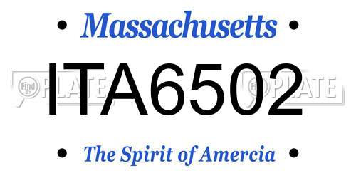 ITA6502 Massachusetts License Plate