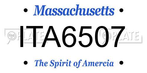 ITA6507 Massachusetts License Plate