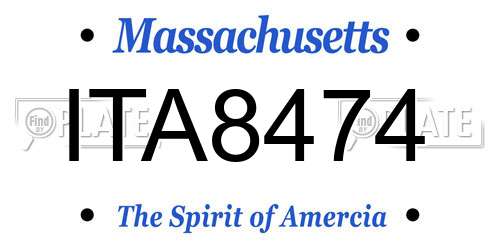 ITA8474 Massachusetts License Plate