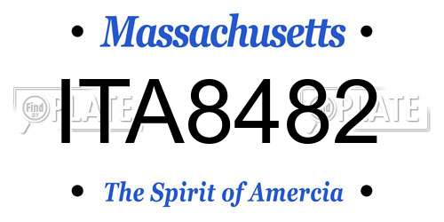 ITA8482 Massachusetts License Plate