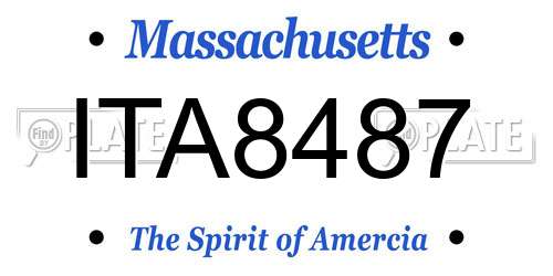 ITA8487 Massachusetts License Plate