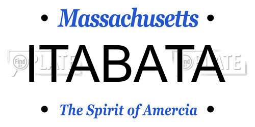 ITABATA Massachusetts License Plate