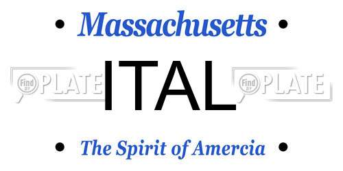 ITAL Massachusetts License Plate