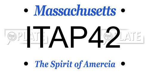 ITAP42 Massachusetts License Plate