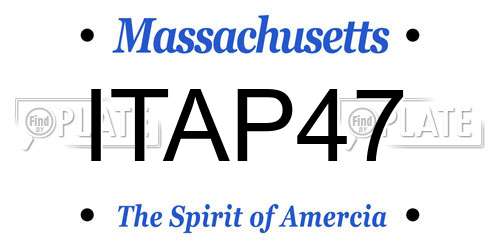 ITAP47 Massachusetts License Plate