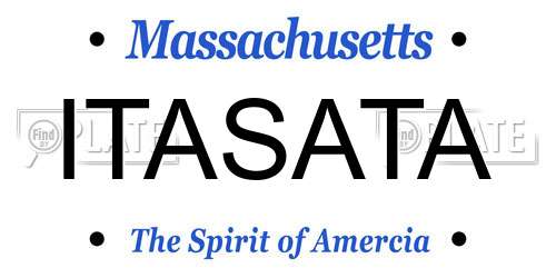 ITASATA Massachusetts License Plate