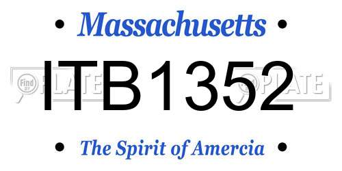 ITB1352 Massachusetts License Plate