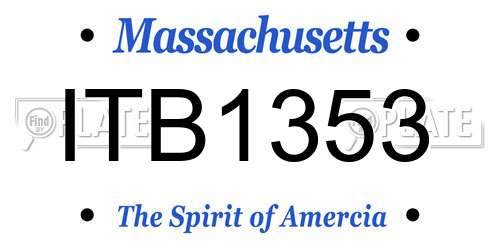 ITB1353 Massachusetts License Plate