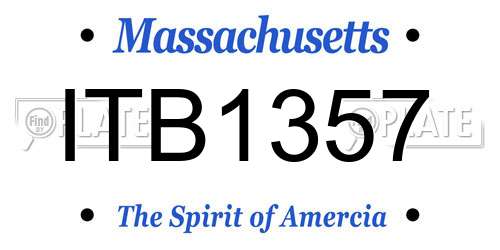 ITB1357 Massachusetts License Plate