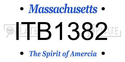 ITB1382 Massachusetts License Plate