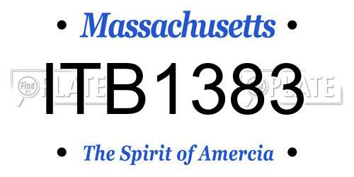 ITB1383 Massachusetts License Plate